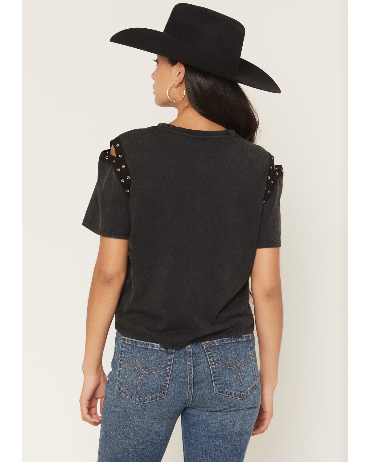 Image #4 - Rock & Roll Denim Women's Ramble On Short Sleeve Graphic Tee, Black, hi-res