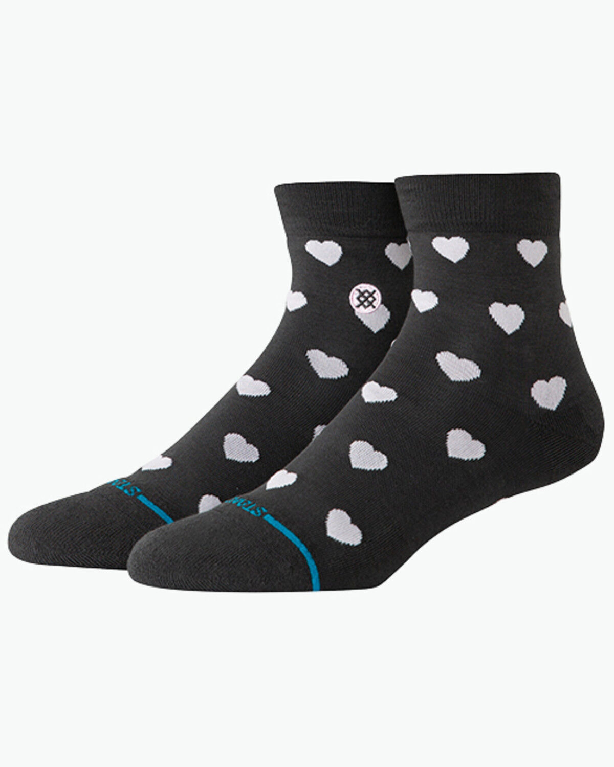 Image #1 - Stance Women's Hearts Lowrider Socks, Charcoal, hi-res