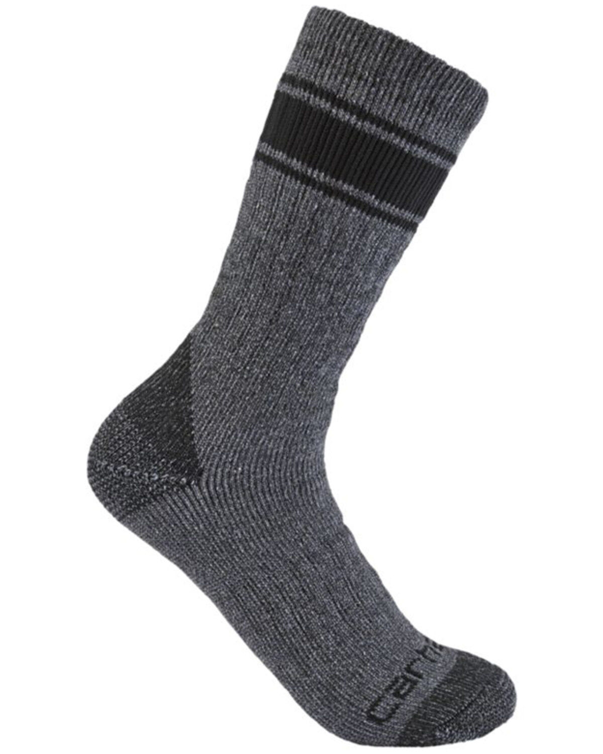 Carhartt Men's Black & Gray 4-pack Heavyweight Crew Socks, Black/grey, hi-res