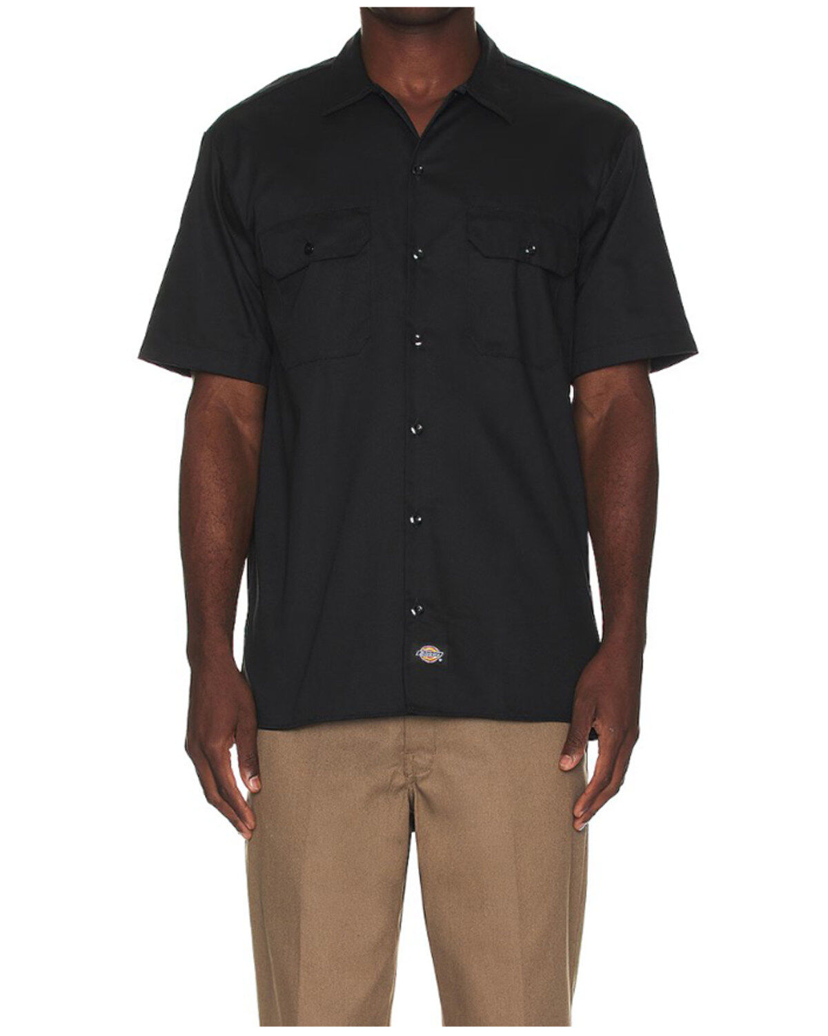 Image #1 - Dickies Men's Solid Twill Short Sleeve Button-Down Work Shirt, No Color, hi-res