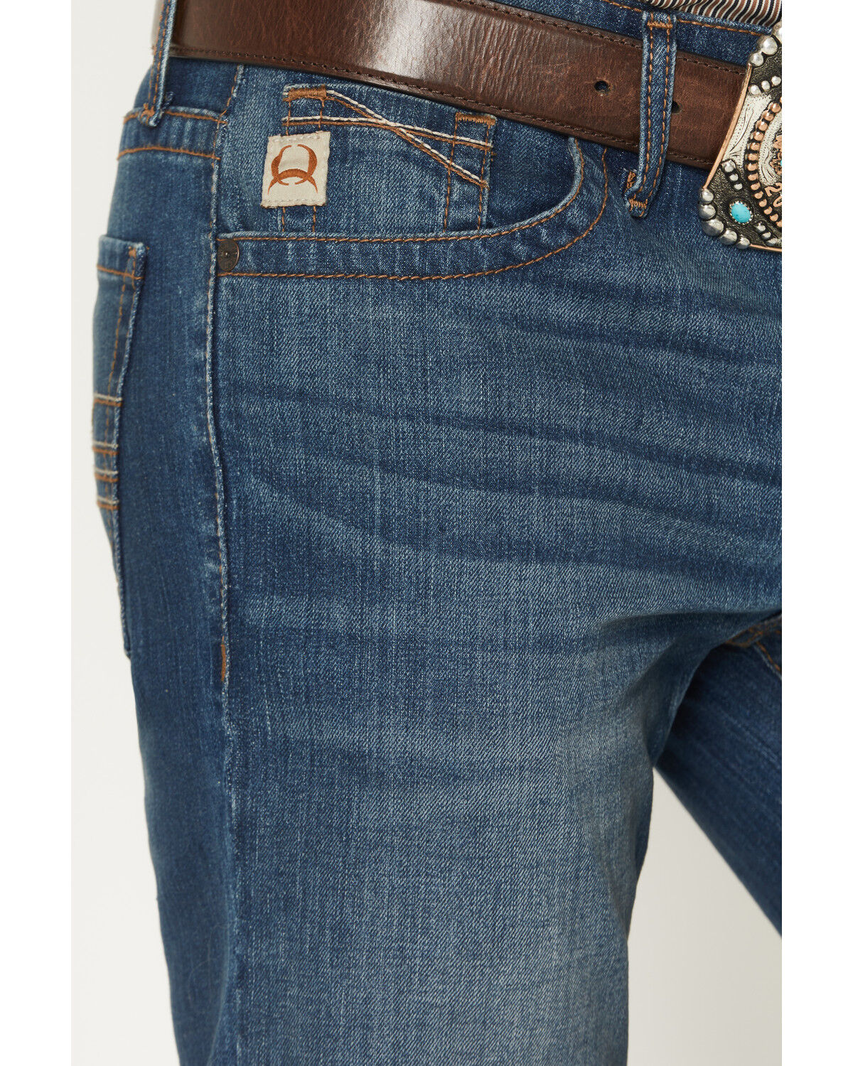 Image #2 - Cinch Men's Ian Dark Wash Slim Bootcut Stretch Denim Jeans, Indigo, hi-res