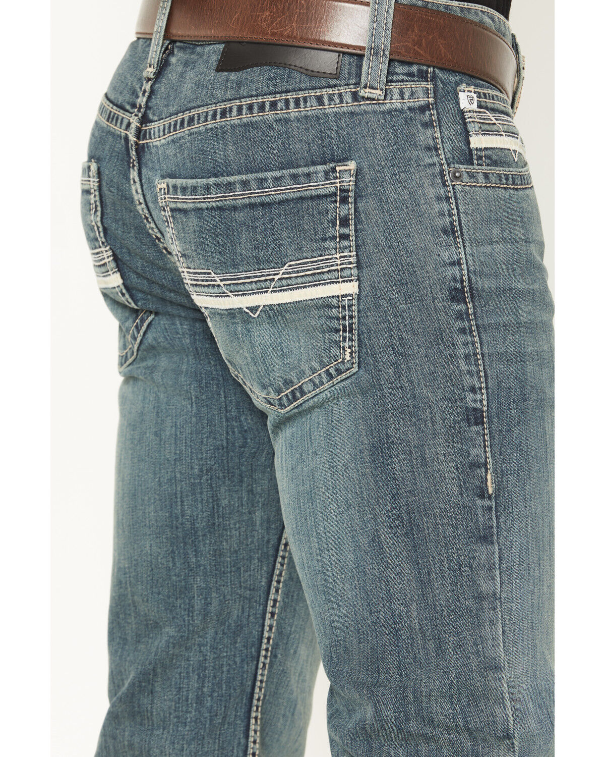 Image #4 - Rock & Roll Denim Men's Pistol Medium Vintage Wash Straight Stretch Denim Jeans, Medium Wash, hi-res