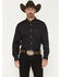 Image #1 - Ariat Men's Wrinkle Free Asher Geo Print Long Sleeve Button-Down Western Shirt, Black, hi-res