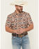 Image #1 - RANK 45&reg; Men's Willow Creek Southwestern Print Short Sleeve Snap Performance Western Shirt, Tan, hi-res