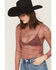 Image #2 - Rock & Roll Denim Women's Horse Print Long Sleeve Mesh Top, Rust Copper, hi-res