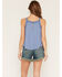 Image #4 - Eyeshadow Women's Cross Stitch Embroidered Lace Trim Tank, Light Blue, hi-res