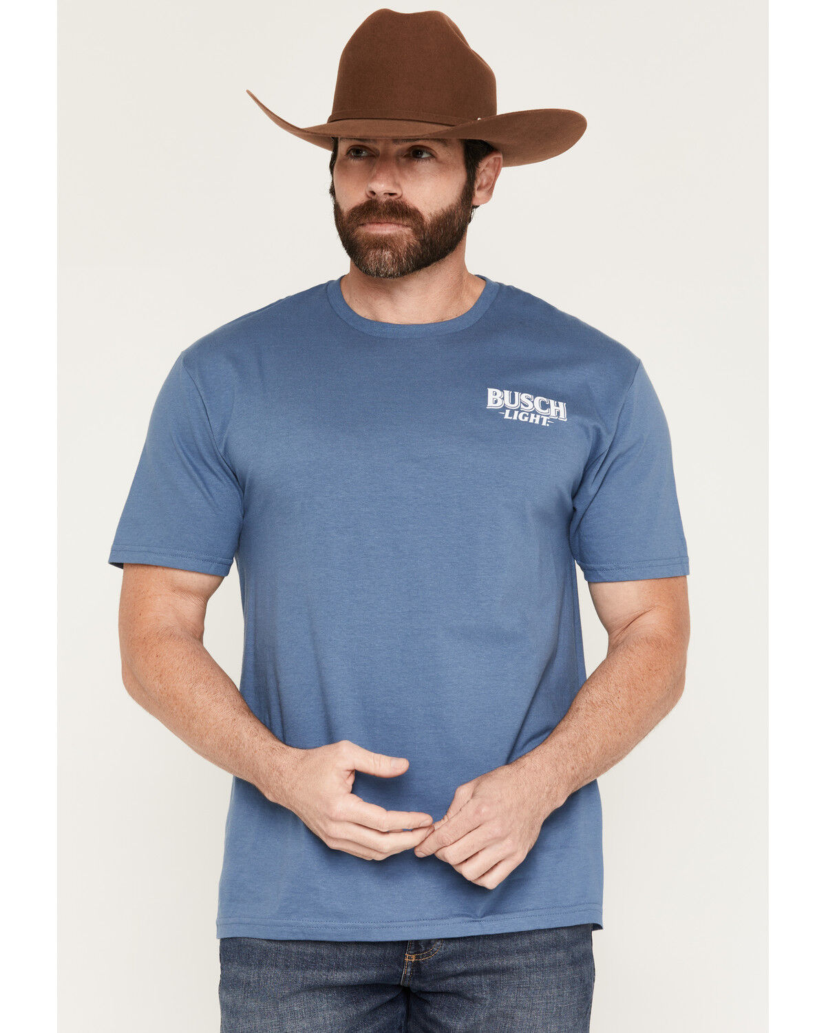 Image #2 - Jedco Men's Red, White & Busch Light Short Sleeve Graphic T-Shirt, Blue, hi-res
