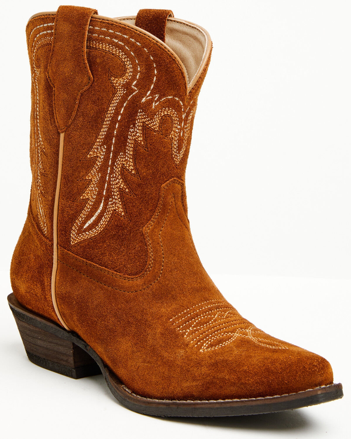 Image #1 - Shyanne Women's Ricki Suede Booties - Snip Toe, Rust Copper, hi-res