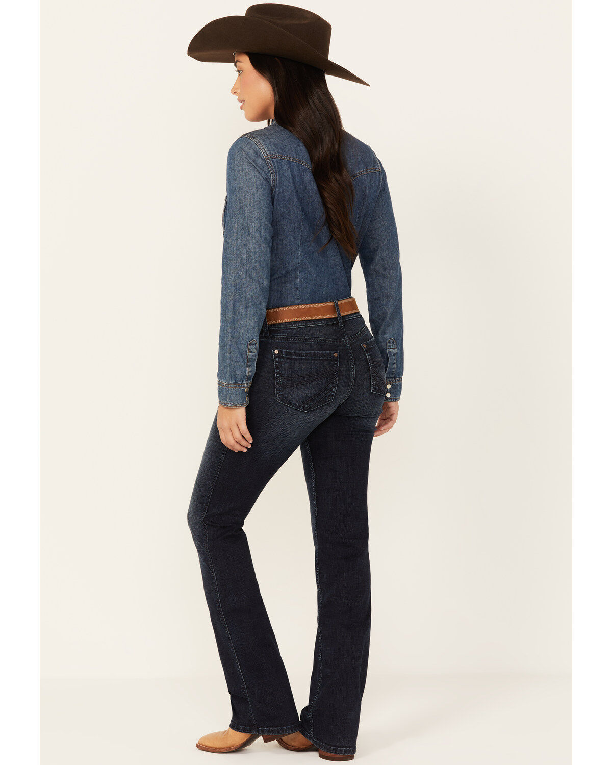 Image #3 - Shyanne Women's Shay Mid Rise Bootcut Performance Stretch Denim Jeans, Dark Wash, hi-res