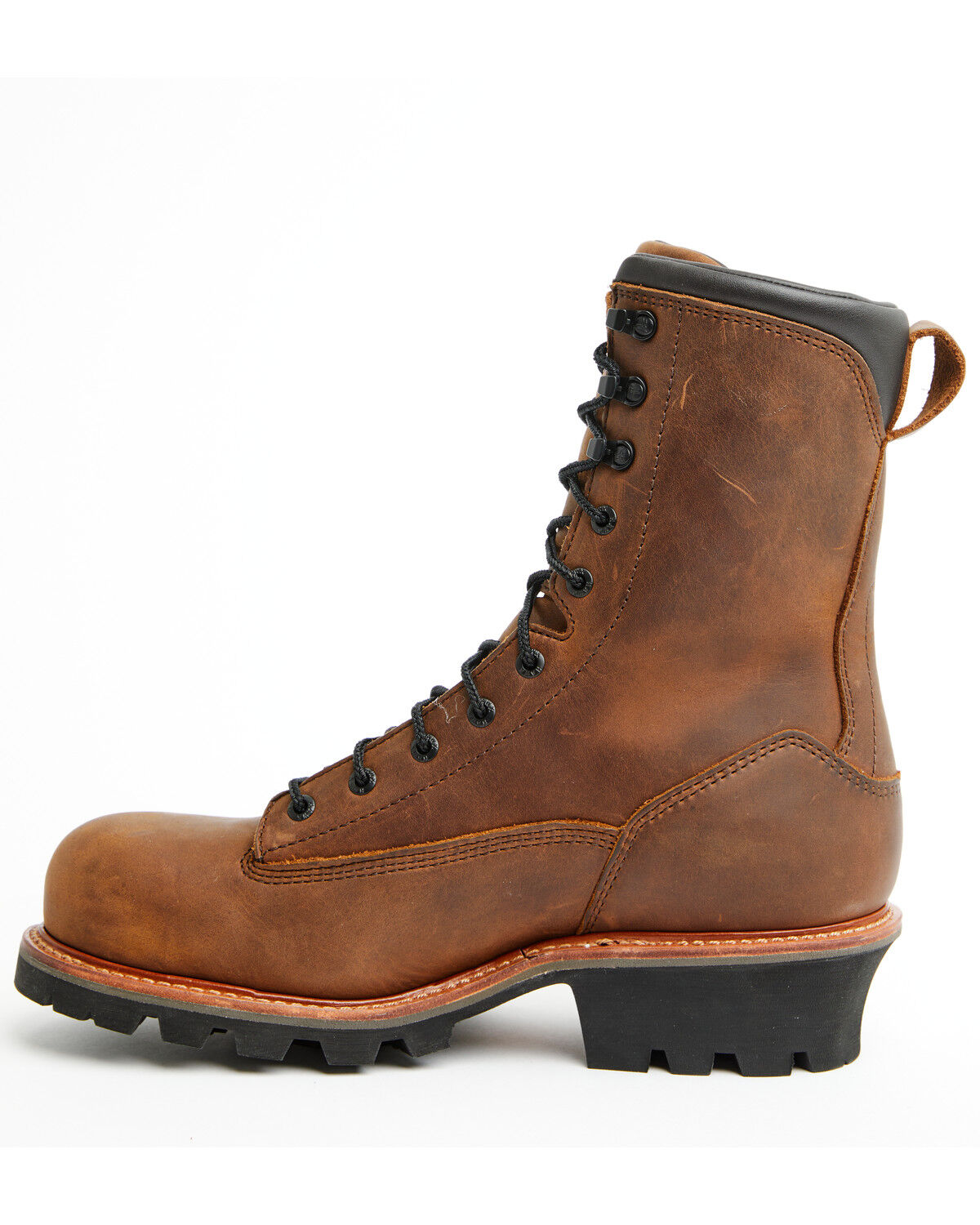 Image #3 - Hawx Men's 9" Lineman Logger Work Boots - Composite Toe, Medium Brown, hi-res