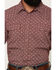 Image #3 - Gibson Trading Co Men's Gypsy Den Medallion Print Short Sleeve Snap Western Shirt, Burgundy, hi-res
