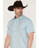Image #2 - Moonshine Spirit&reg; Men's Gaucho Embroidered Short Sleeve Snap Western Shirt, Light Blue, hi-res