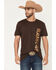 Image #1 - RANK 45&reg; Men's Shattered Short Sleeve Graphic T-Shirt, Dark Brown, hi-res