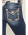 Image #2 - Miss Me Women's Medium Wash Mid Rise Border Pocket 30" Bootcut Stretch Denim Jeans, Medium Wash, hi-res