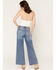 Image #3 - Cello Women's Medium Wash High Rise Embellished Wide Leg Stretch Denim Jeans, Medium Wash, hi-res