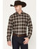 Image #1 - Cody James Black 1978&reg; Men's McCone Plaid Print Long Sleeve Button-Down Flannel Shirt, Dark Brown, hi-res