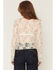 Image #4 - Ash & Violet Women's Floral Print Lace Long Sleeve Top, Cream, hi-res