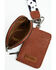Image #4 - Wrangler Women's Boot Barn Exclusive Daisy Cow Print Dual Pouch Wristlet, Brown, hi-res