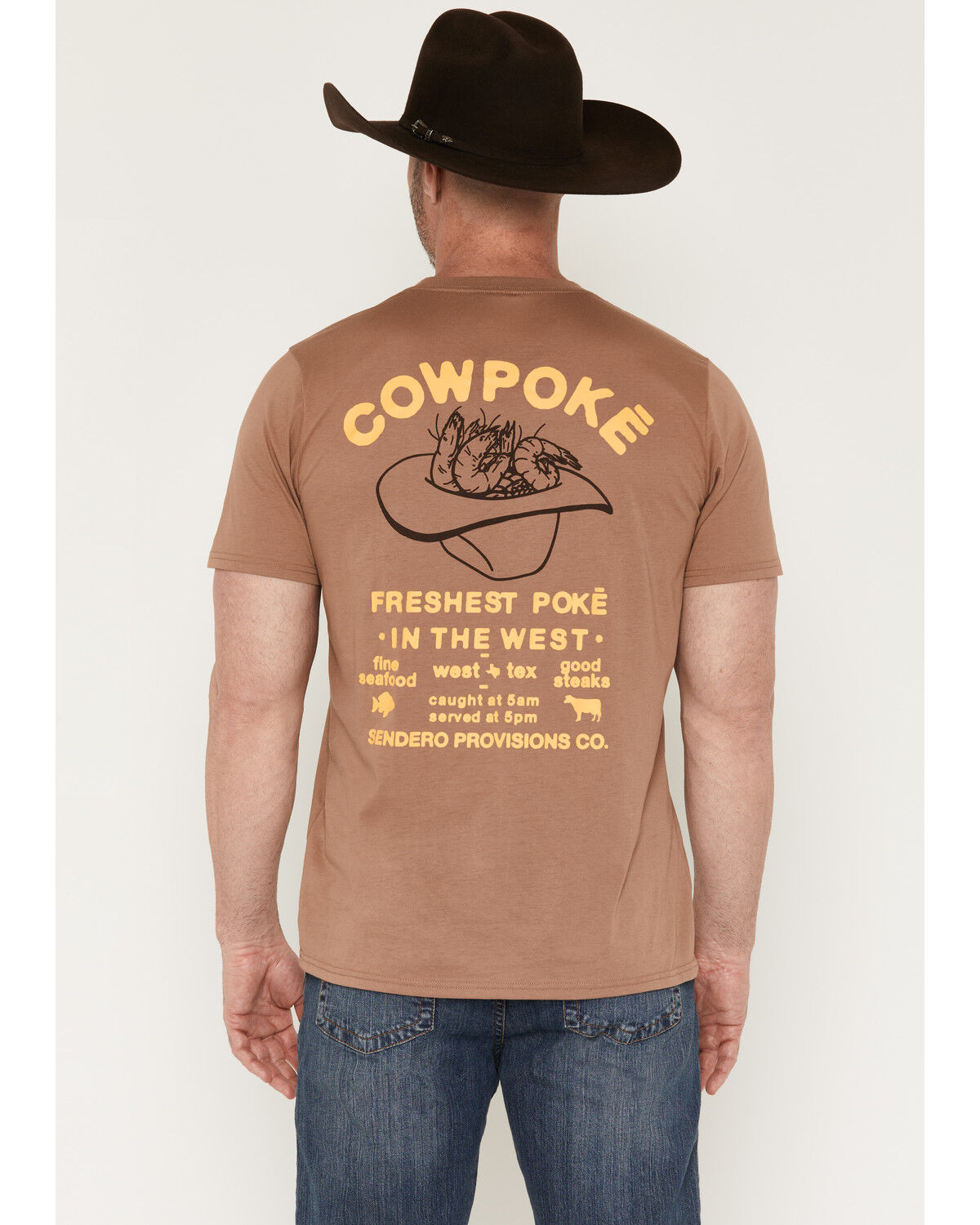 Image #1 - Sendero Provisions Men's Cowpoke Short Sleeve Graphic T-Shirt, Lt Brown, hi-res