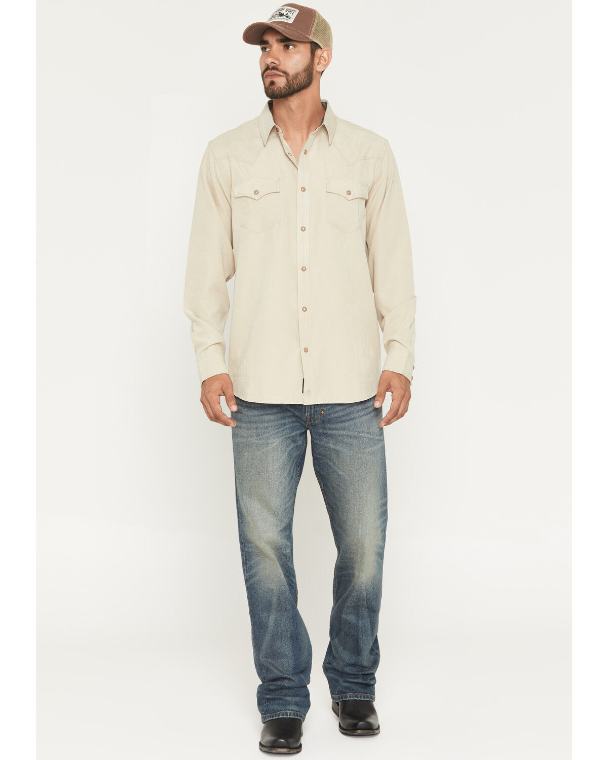 Image #1 - Moonshine Spirit&reg; Men's Topper Wash Hutch Slim Bootcut Stretch Denim Jeans, Medium Wash, hi-res