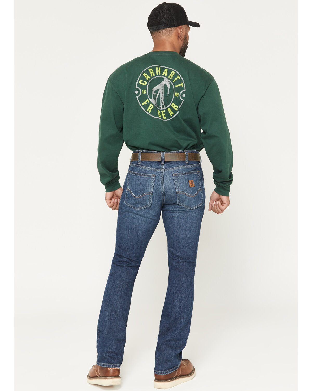 Image #3 - Carhartt Men's FR Tamarack Medium Wash Relaxed Bootcut Rugged Flex&reg; Stretch Denim Jeans, Medium Wash, hi-res