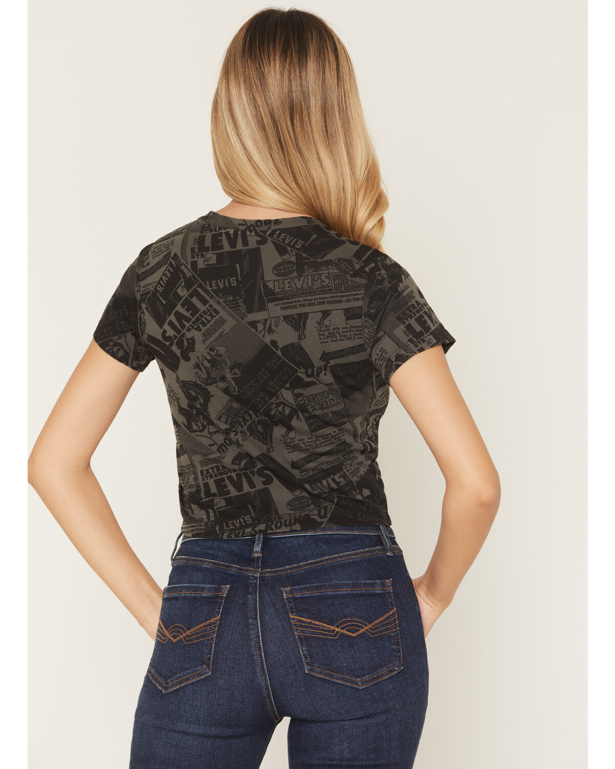 Image #4 - Levi's Women's Premium Cowboy Sporty Short Sleeve Cropped Tee, Black, hi-res
