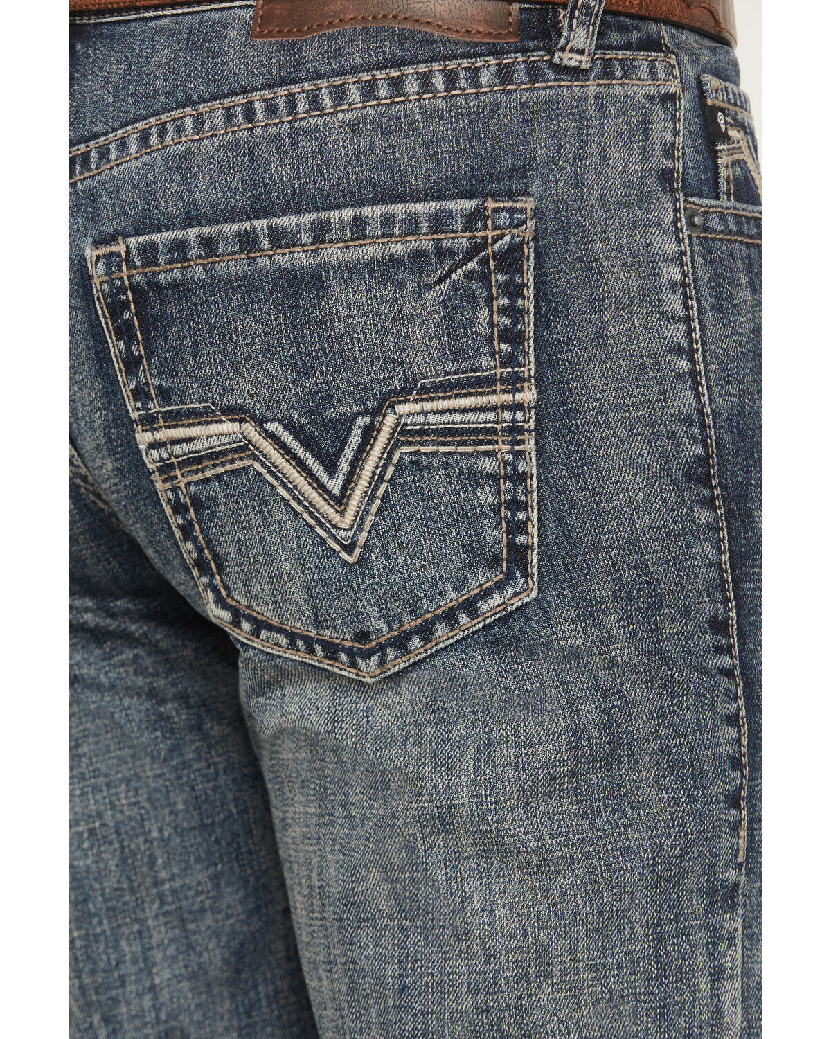 Image #4 - Rock & Roll Denim Men's Double Barrel Medium Wash Relaxed Straight Boot Denim Jeans, Medium Wash, hi-res