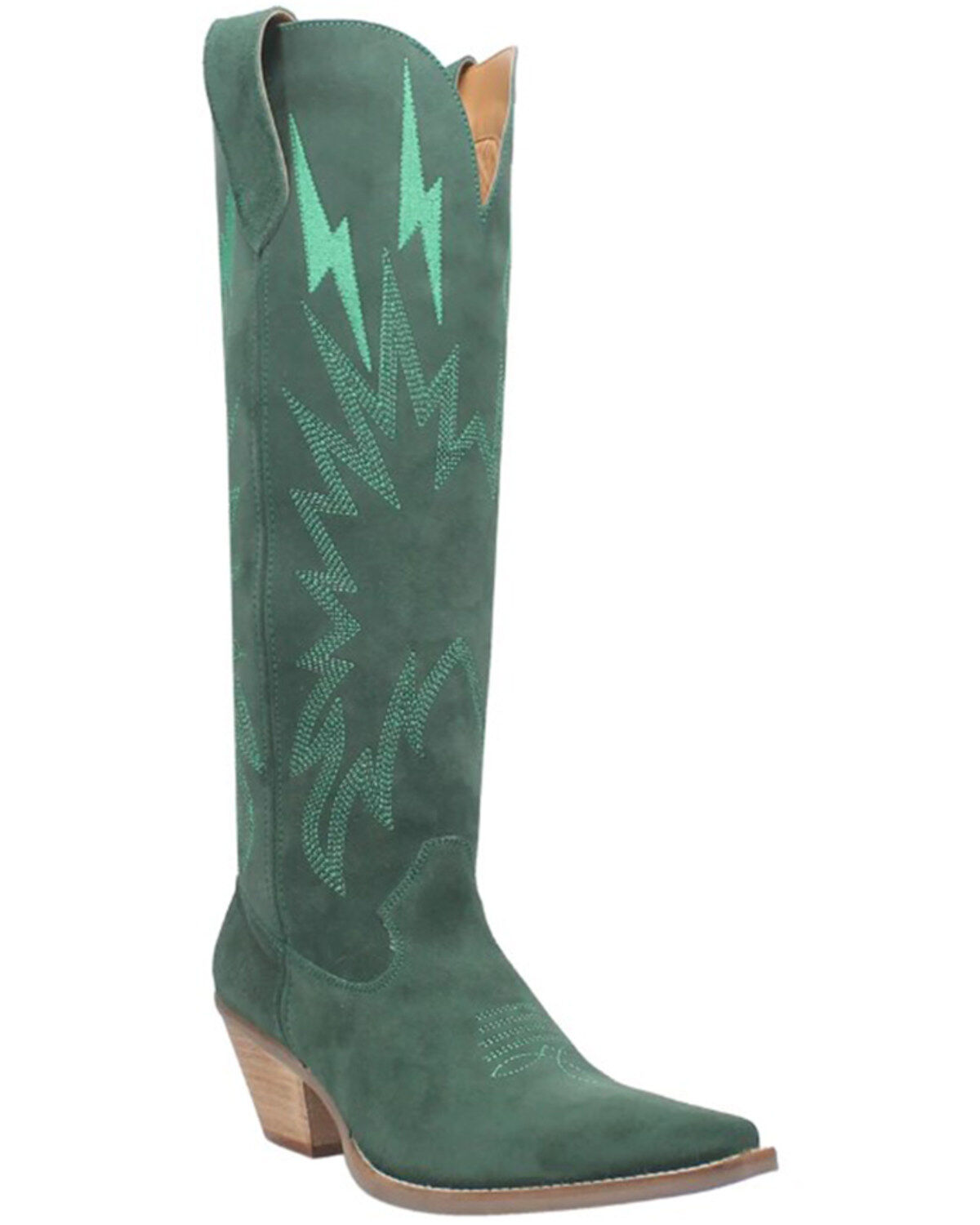 Image #1 - Dingo Women's Thunder Road Western Performance Boots - Round Toe, Green, hi-res