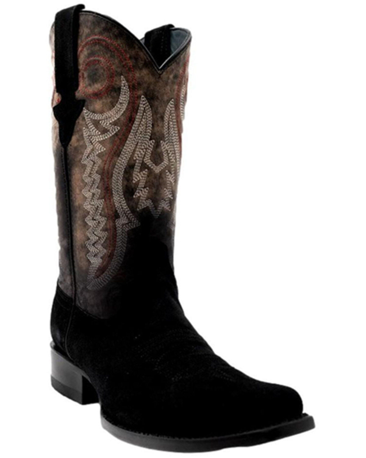 Image #1 - Ferrini Men's Roughrider Western Boots - Square Toe, Black, hi-res
