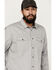 Image #2 - Hawx Men's All Out Woven Solid Long Sleeve Snap Work Shirt, Grey, hi-res