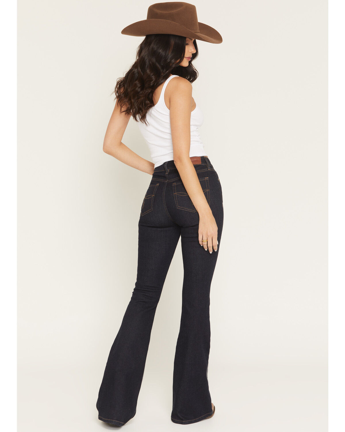 Image #3 - Shyanne Women's Birdie Dark Wash Luna High Rise Flare Stretch Denim Jeans, Dark Wash, hi-res