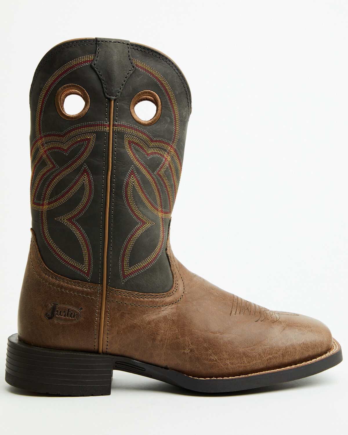 Image #2 - Justin Men's Stampede Lubbock Performance Western Boots - Broad Square Toe, Brown, hi-res
