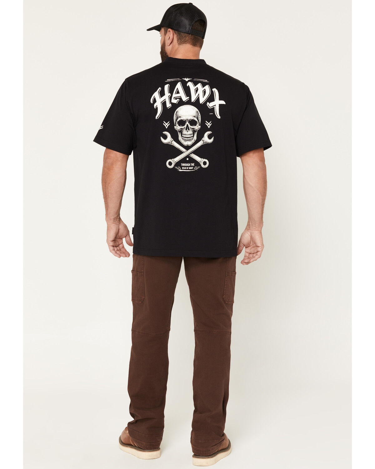 Image #3 - Hawx Men's Axel Duck Double Front Carpenter Stretch Work Pants, Brown, hi-res