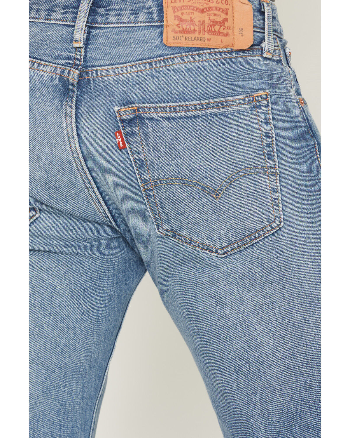Image #4 - Levi's Men's 501&reg; Road Work Medium Wash Relaxed Straight Rigid Denim Jeans, Medium Wash, hi-res
