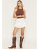 Image #1 - Angie Women's Eyelet Mini Skort, White, hi-res