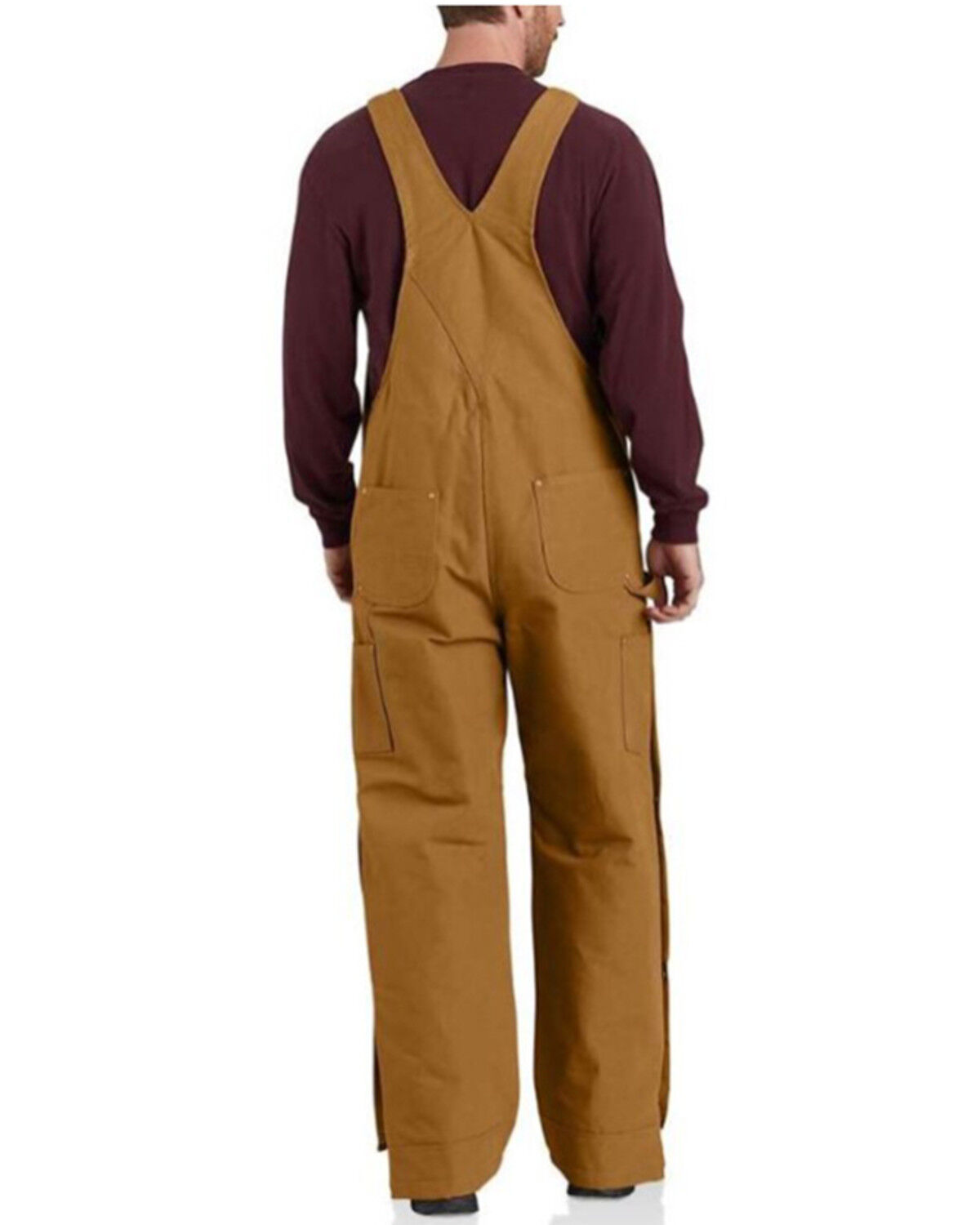 Image #2 - Carhartt Men's Loose Fit Firm Duck Insulated Bib Overalls - Big & Tall, Brown, hi-res