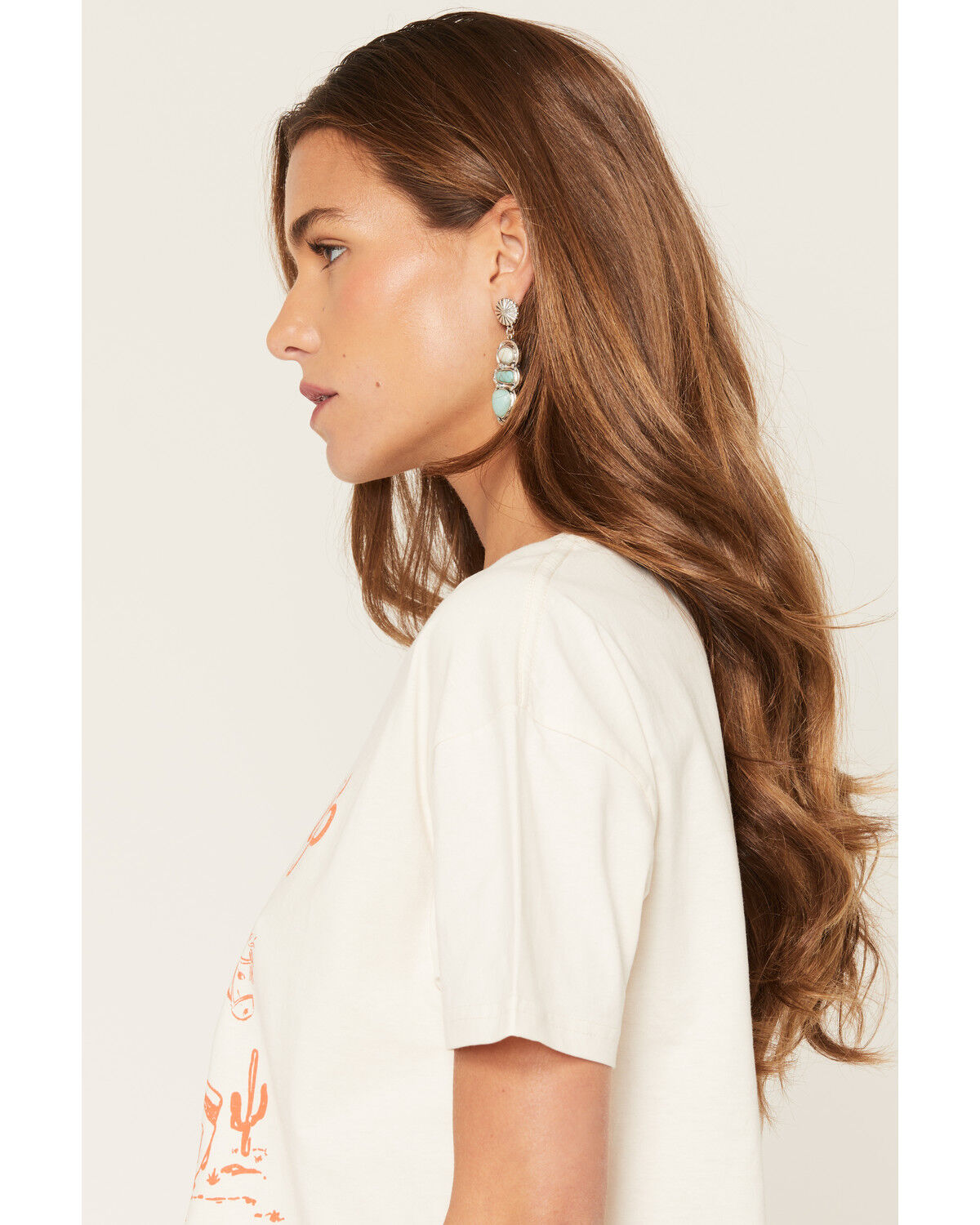 Image #2 - Cowgirl Up Women's Way Out West Short Sleeve Cropped Graphic Tee, Cream, hi-res