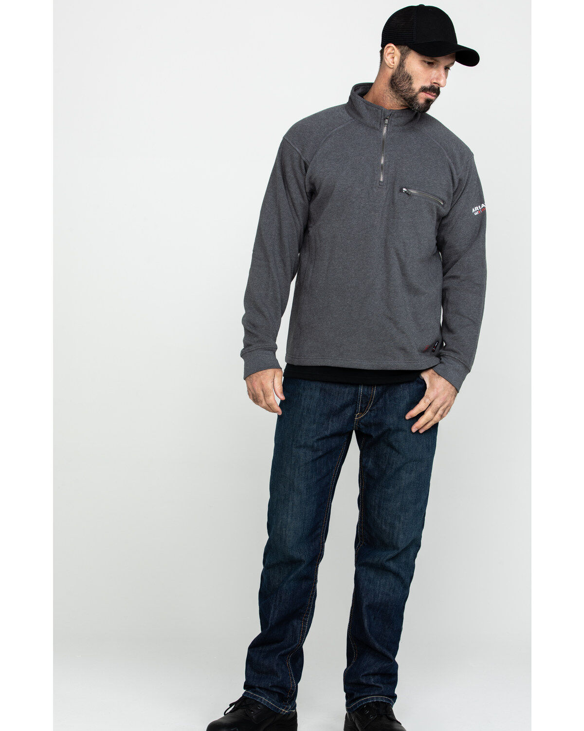 Image #6 - Ariat Men's FR Rev 1/4 Zip Work Pullover - Big, Charcoal, hi-res