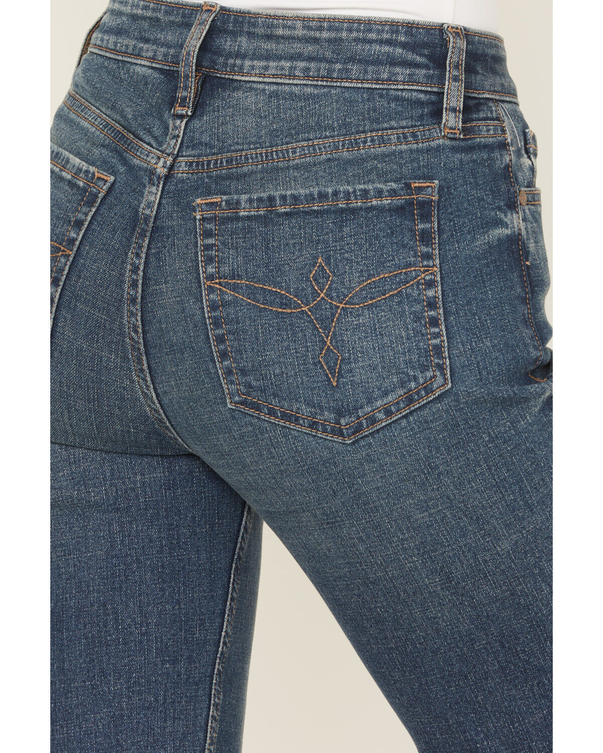 Image #4 - Shyanne Women's Joni High Rise Trouser Tall Cuff Stretch Denim Jeans, Medium Wash, hi-res