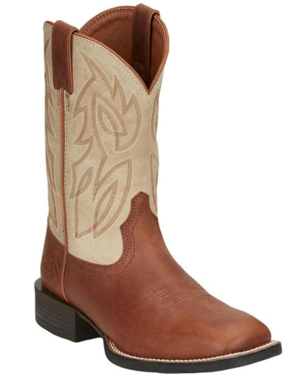 Justin Men's Stampede Canter Performance Western Boots - Broad Square Toe, Brown, hi-res