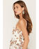 Image #2 - Originality Women's Floral Embroidered Mesh Peplum Tank, Ivory, hi-res