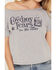Image #3 - Youth in Revolt Women's Cowboy Tears Off The Shoulder Short Sleeve Graphic Tee, Grey, hi-res