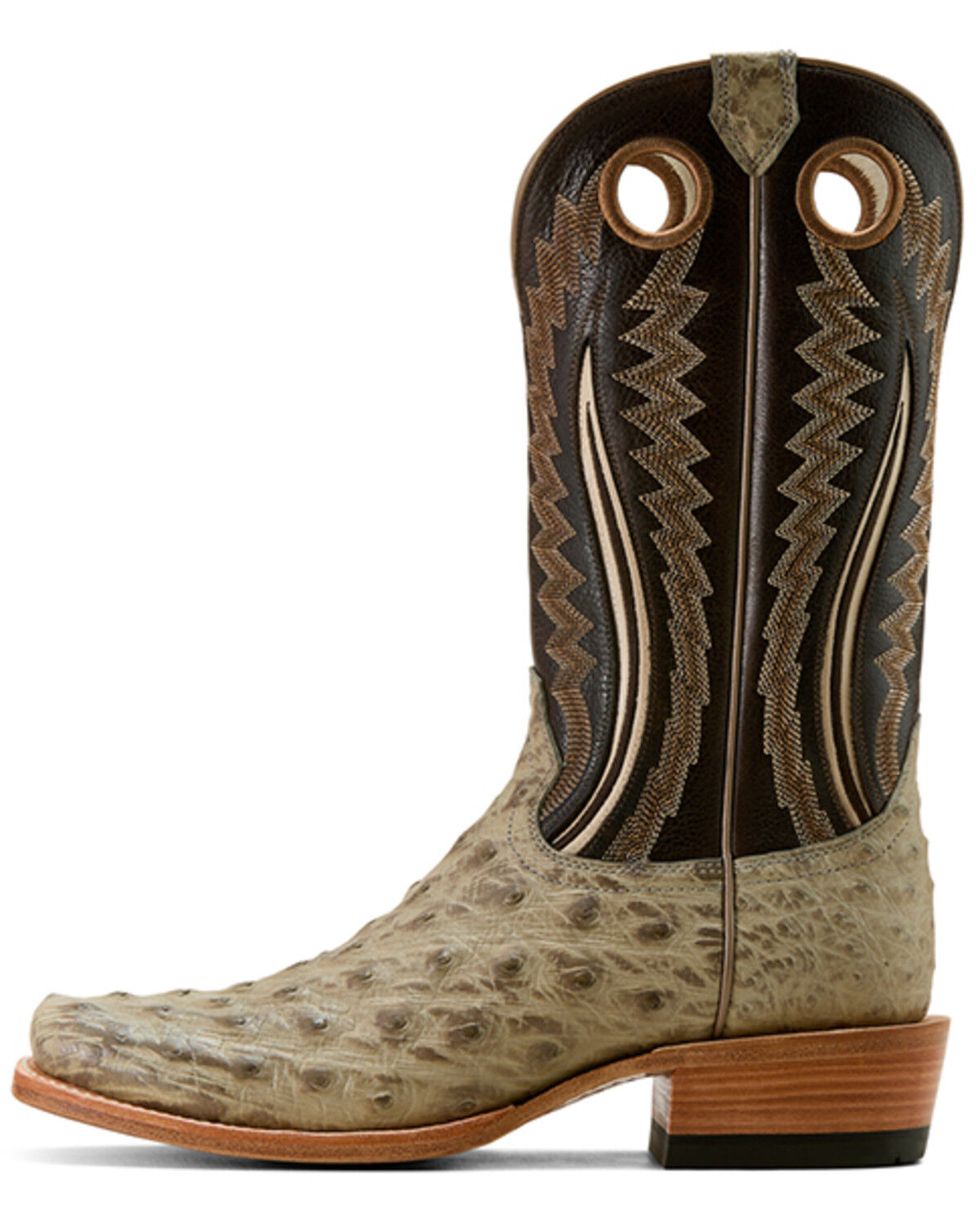 Image #2 - Ariat Men's Futurity Outlaw Exotic Ostrich Western Boots - Square Toe, Light Grey, hi-res
