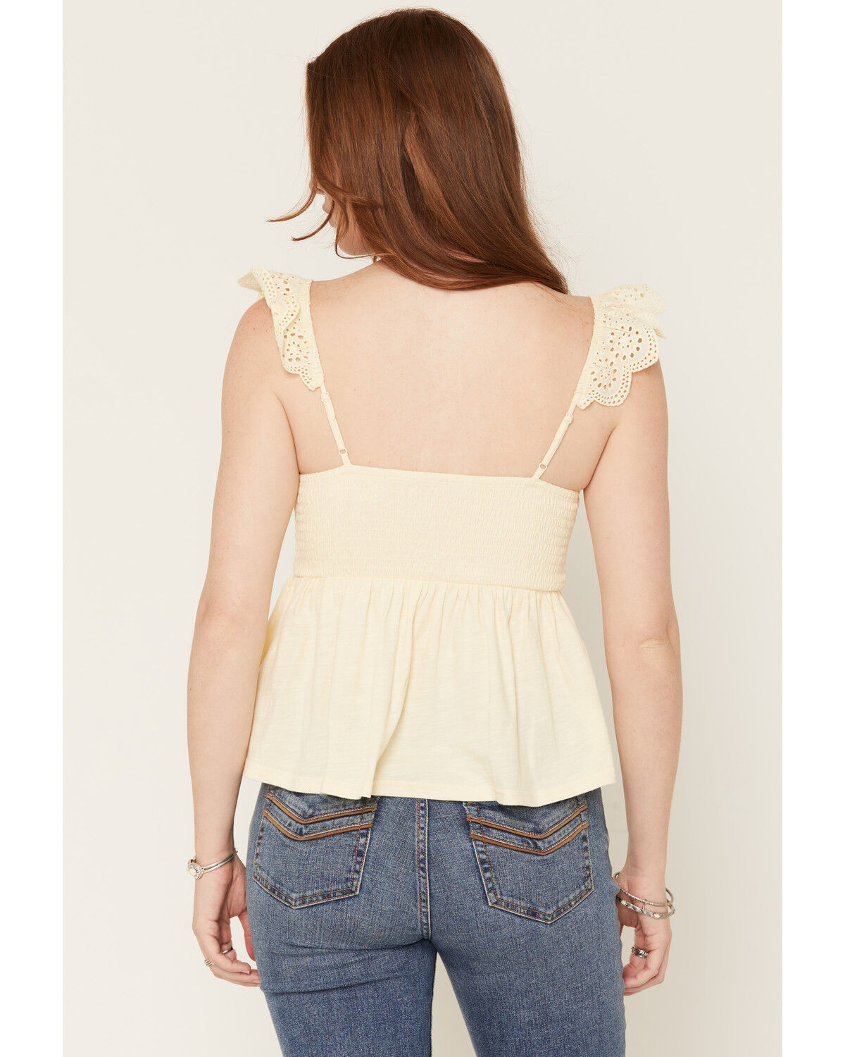Image #4 - Cleo + Wolf Women's Solid Flutter Sleeve Shirt, Yellow, hi-res