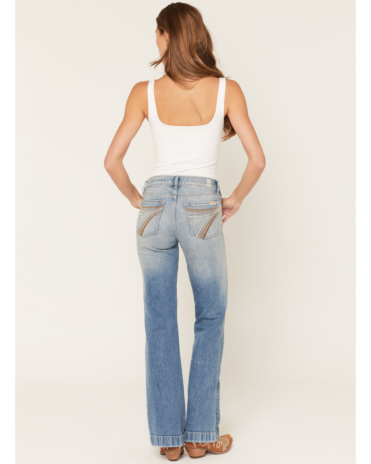 Image #1 - 7 For All Mankind Women's Light Wash Tailorless Bootcut Stretch Denim Jeans, Light Wash, hi-res