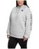 Image #1 - Carhartt Women's Heather Grey Clarksburg Sleeve Logo Hooded Sweatshirt - Plus, Heather Grey, hi-res