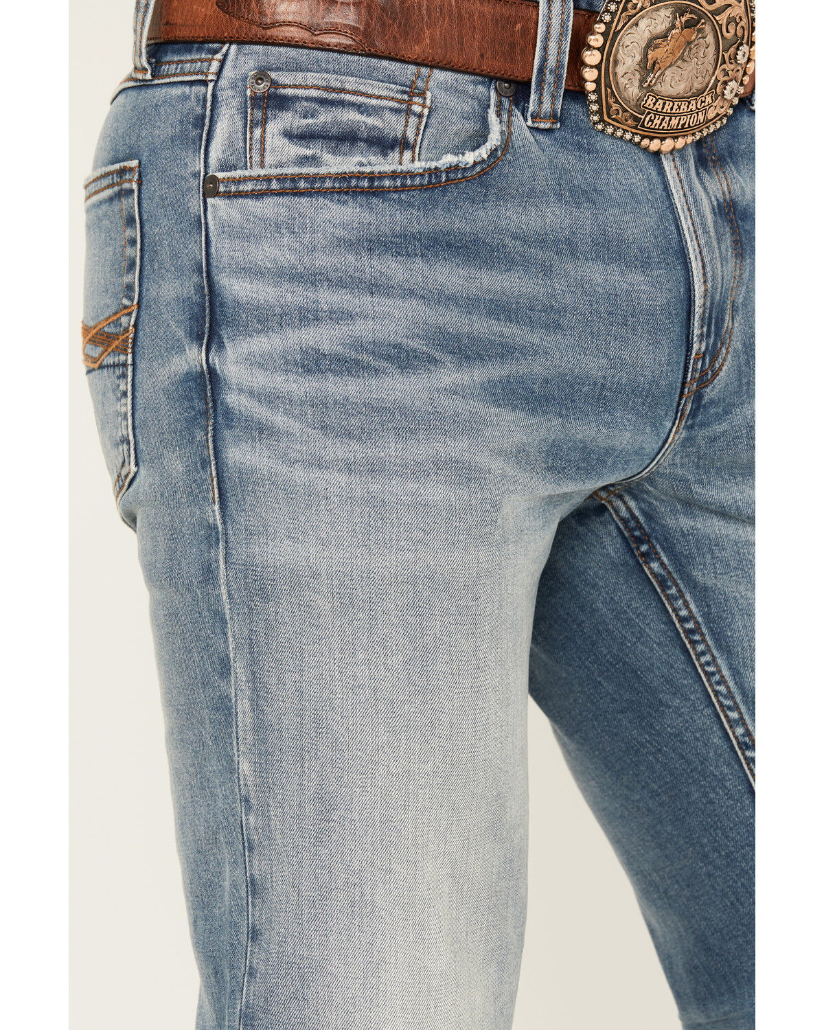 Image #2 - RANK 45&reg; Men's Bodie Wash Trigger Slim Bootcut Performance Stretch Denim Jeans, Light Wash, hi-res