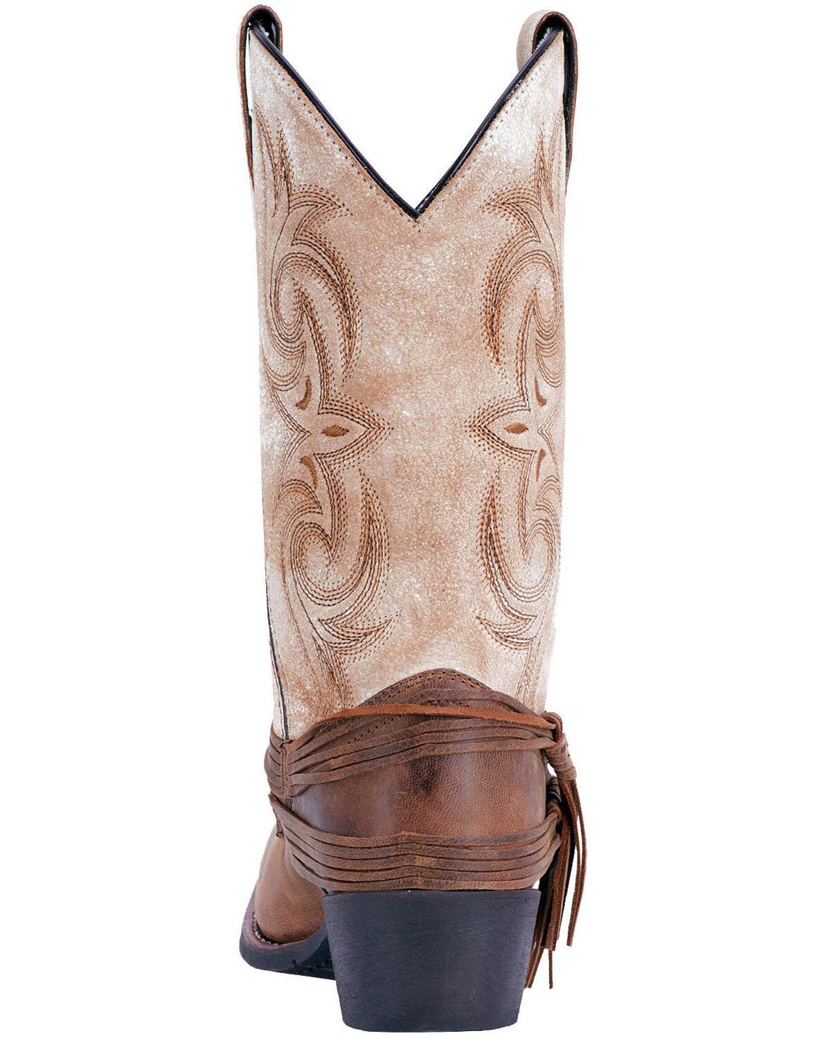 Image #4 - Laredo Women's Myra Ankle Fringe Western Boots - Square Toe, Sand, hi-res