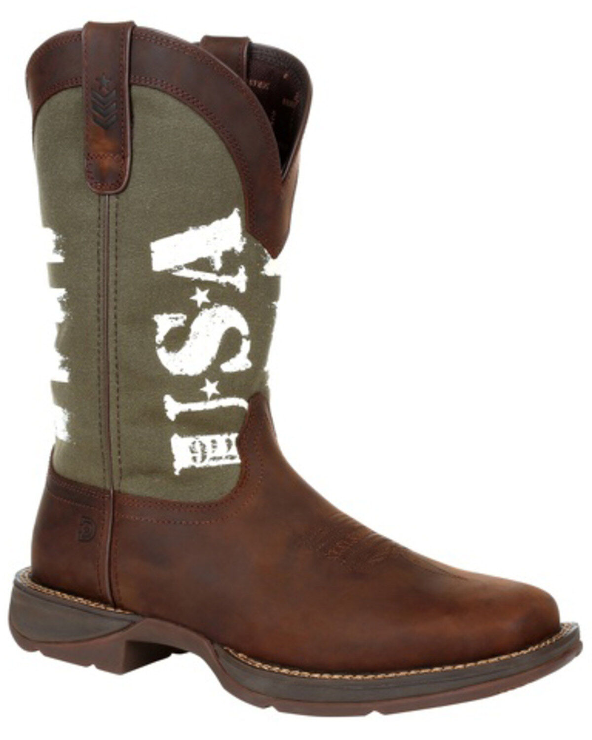 Durango Men's USA Western Performance Boots - Square Toe, Brown, hi-res
