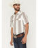 Image #2 - Cody James Men's Atticus Stripe Print Short Sleeve Snap Western Shirt, White, hi-res
